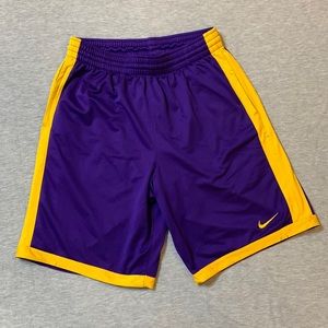 Lakers purple, gold Nike gym shorts